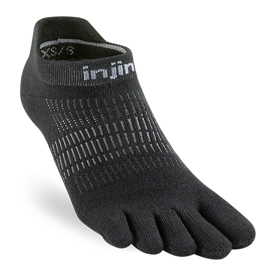 Injinji Womens Run Lightweight No-Show Black