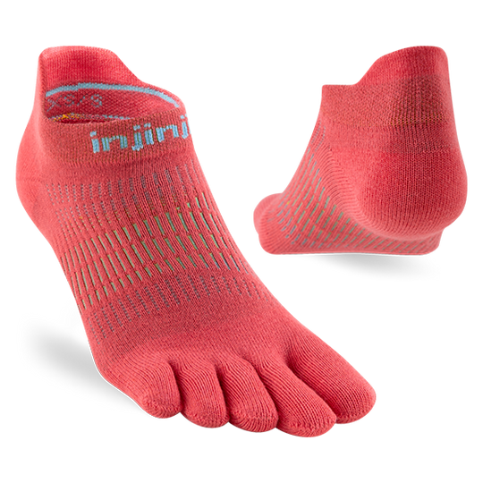 Injinji Womens Run Lightweight No-Show Coral