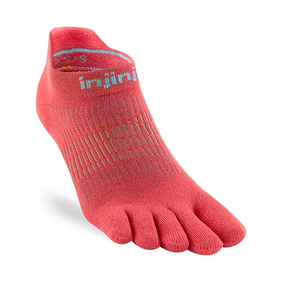 Injinji Womens Run Lightweight No-Show Coral