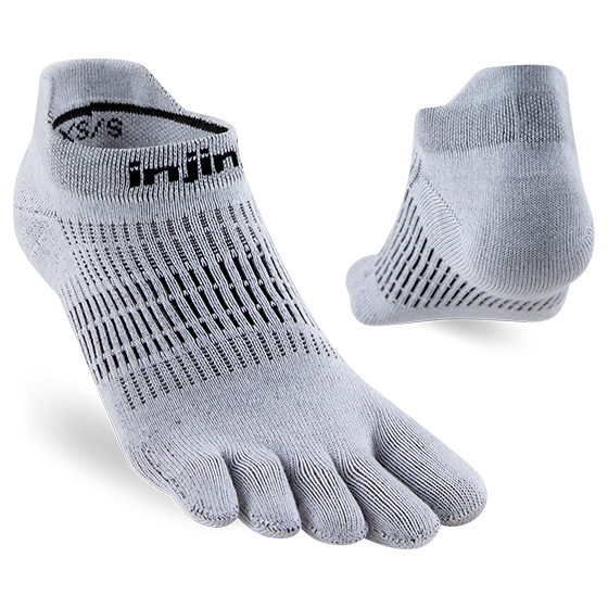 Injinji Womens Run Lightweight No-Show Gray