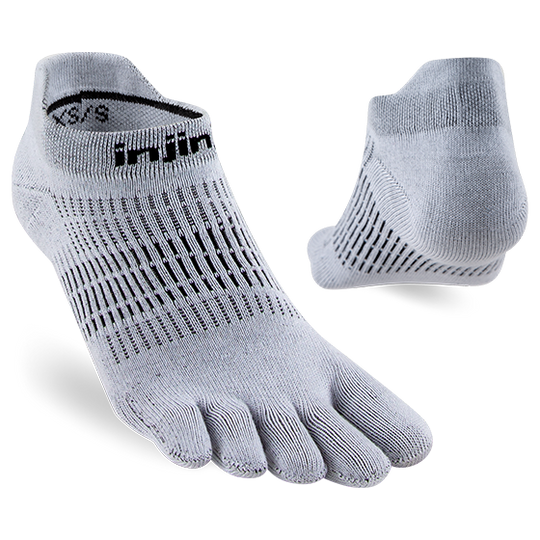 Injinji Womens Run Lightweight No-Show Gray