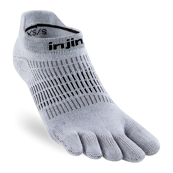 Injinji Womens Run Lightweight No-Show Gray