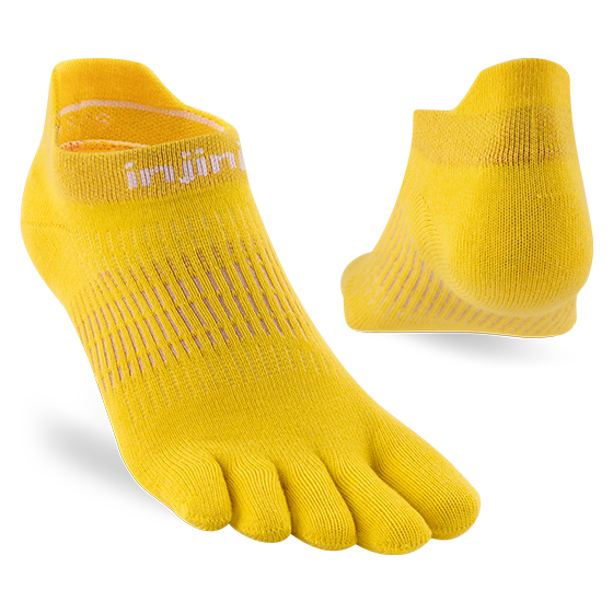 Injinji Womens Run Lightweight No-Show Lemon