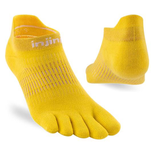 Injinji Womens Run Lightweight No-Show Lemon