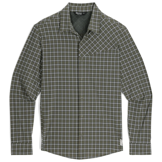 Outdoor Research Men Astroman Long Sleeve Sun Shirt Ranger Green Plaid