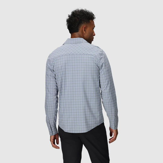 Outdoor Research Men Astroman Long Sleeve Sun Shirt Galactic Plaid