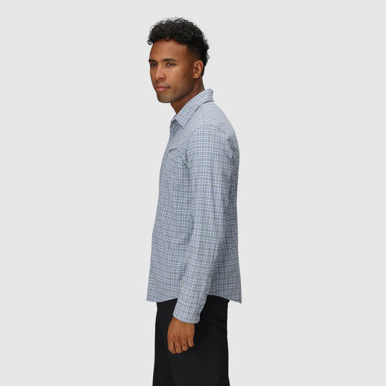 Outdoor Research Men Astroman Long Sleeve Sun Shirt Galactic Plaid