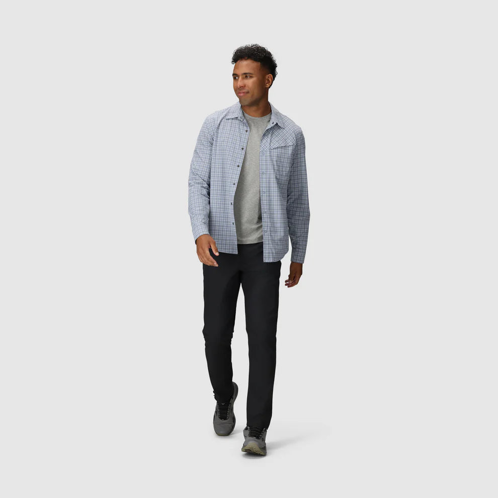 Outdoor Research Men Astroman Long Sleeve Sun Shirt Galactic Plaid