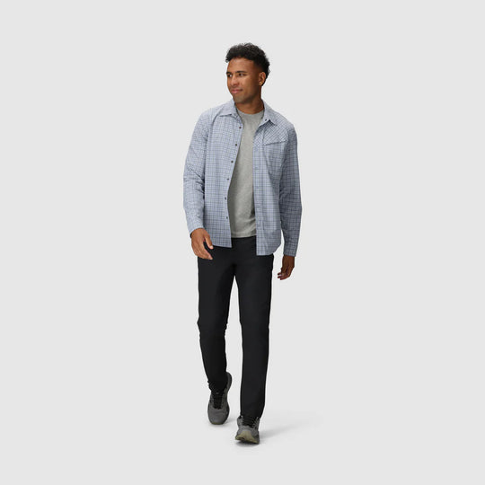 Outdoor Research Men Astroman Long Sleeve Sun Shirt Galactic Plaid