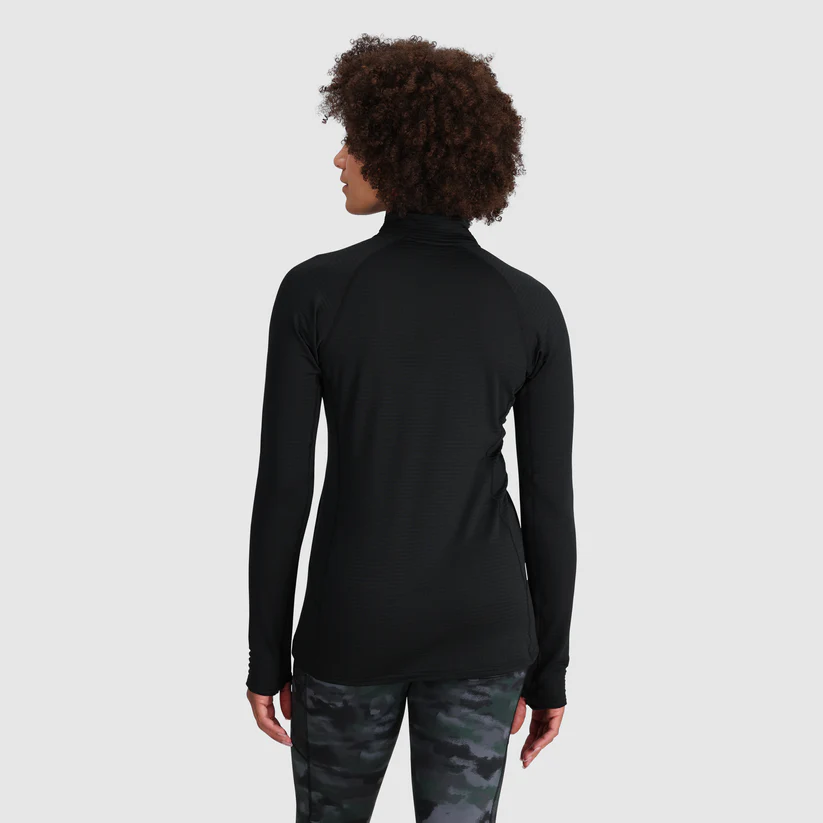 OUTDOOR RESEARCH Womens Vigor Grid Fleece Quarter Zip Black