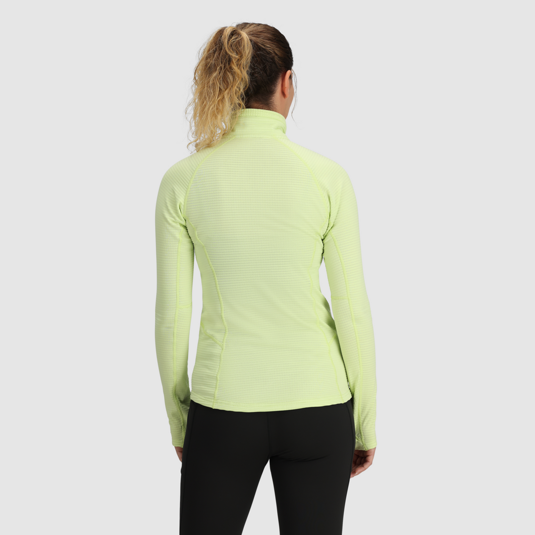 Outdoor Research Women Vigor Grid Fleece Quarter Zip Cool Matcha