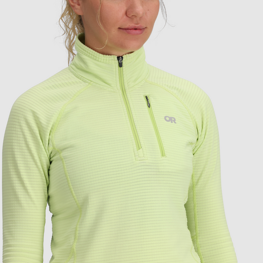 Outdoor Research Women Vigor Grid Fleece Quarter Zip Cool Matcha