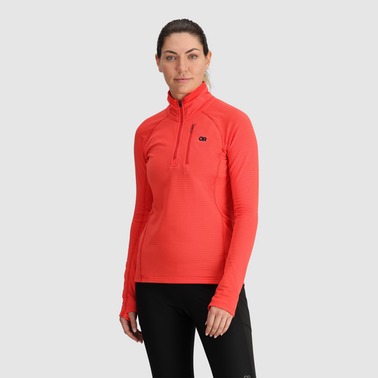 Outdoor Research Women Vigor Grid Fleece Quarter Zip Sunrise