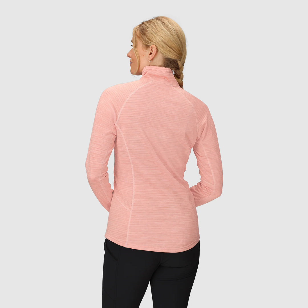Outdoor Research Womens Vigor Grid Fleece Quarter Zip Lotus Heather