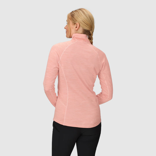 Outdoor Research Womens Vigor Grid Fleece Quarter Zip Lotus Heather