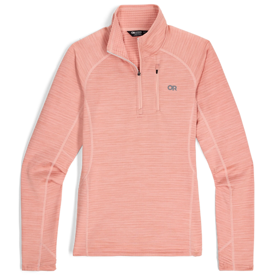 Outdoor Research Womens Vigor Grid Fleece Quarter Zip Lotus Heather