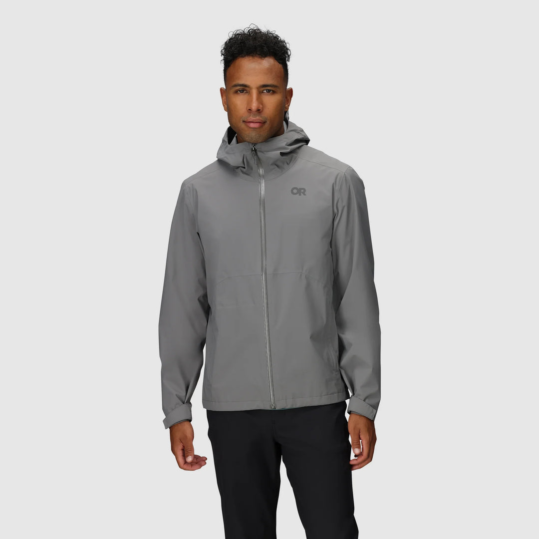 Outdoor Research Mens Stratoburst Stretch Rain Jacket Wolf Grey