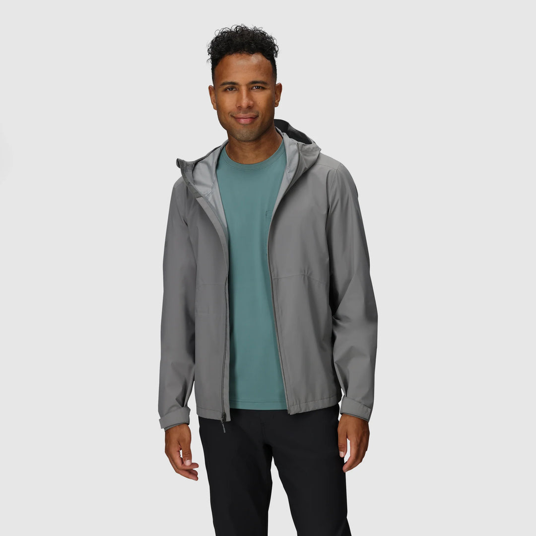 Outdoor Research Mens Stratoburst Stretch Rain Jacket Wolf Grey