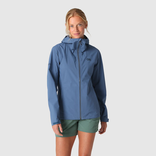 Outdoor Research Womens Stratoburst Stretch Rain Jacket Skyline