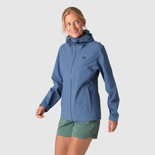 Outdoor Research Womens Stratoburst Stretch Rain Jacket Skyline