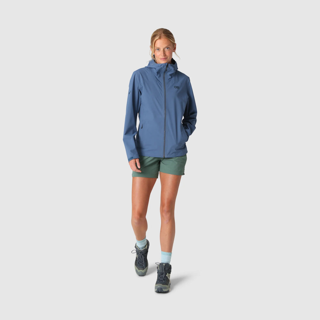 Outdoor Research Womens Stratoburst Stretch Rain Jacket Skyline