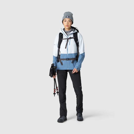 Outdoor Research Womens Aspire 3L Jacket Titanium/Ascent Blue