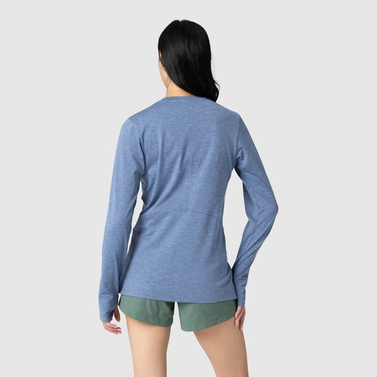 Outdoor Research Womens ActiveIce Spectrum Sun Long Sleeve T-Shirt Ascent Blue Heather