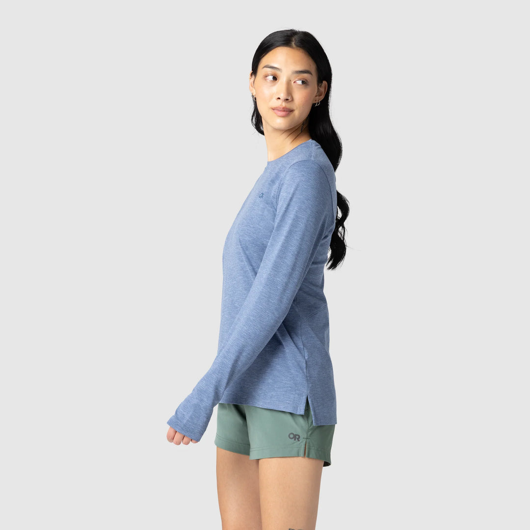 Outdoor Research Womens ActiveIce Spectrum Sun Long Sleeve Tee Ascent Blue Heather