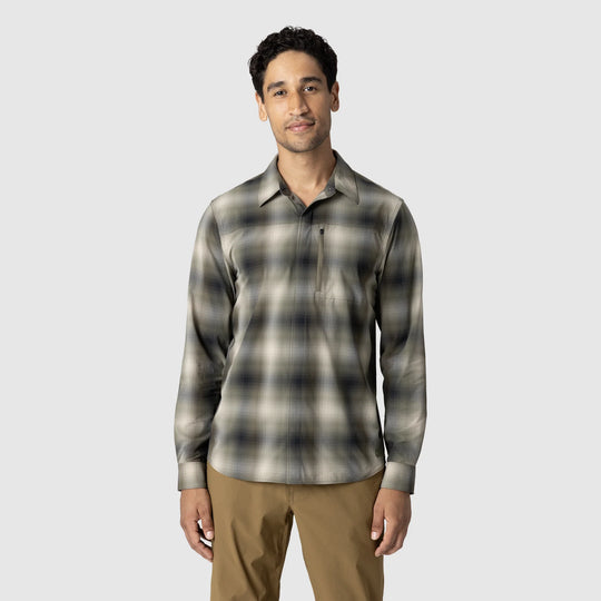 Outdoor Research Mens Astroman Long Sleeve Sun Shirt Ranger Green Plaid