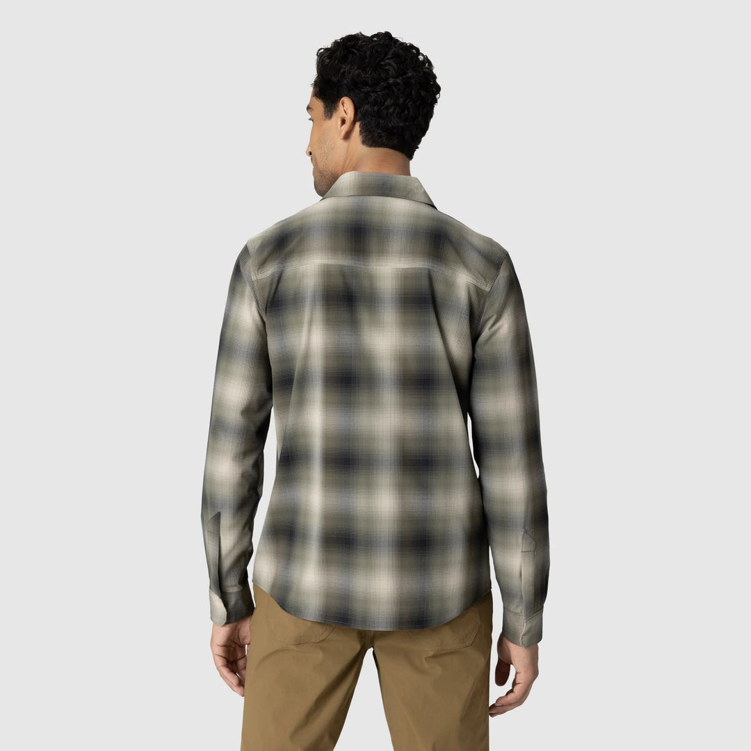 Outdoor Research Mens Astroman Long Sleeve Sun Shirt Ranger Green Plaid