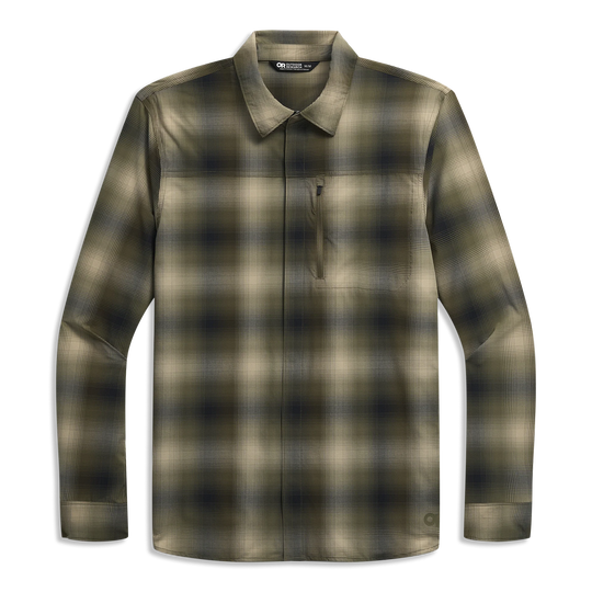 Outdoor Research Mens Astroman Long Sleeve Sun Shirt Ranger Green Plaid