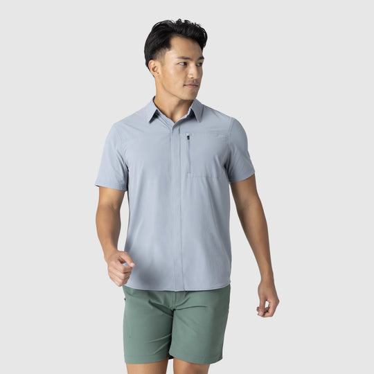 Outdoor Research Mens Astroman Air Short Sleeve Sun Shirt Slate