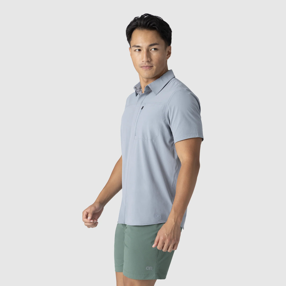Outdoor Research Mens Astroman Air Short Sleeve Sun Shirt Slate