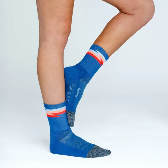 Feetures Elite Light Cushion Mini Crew Synthwave Blue
