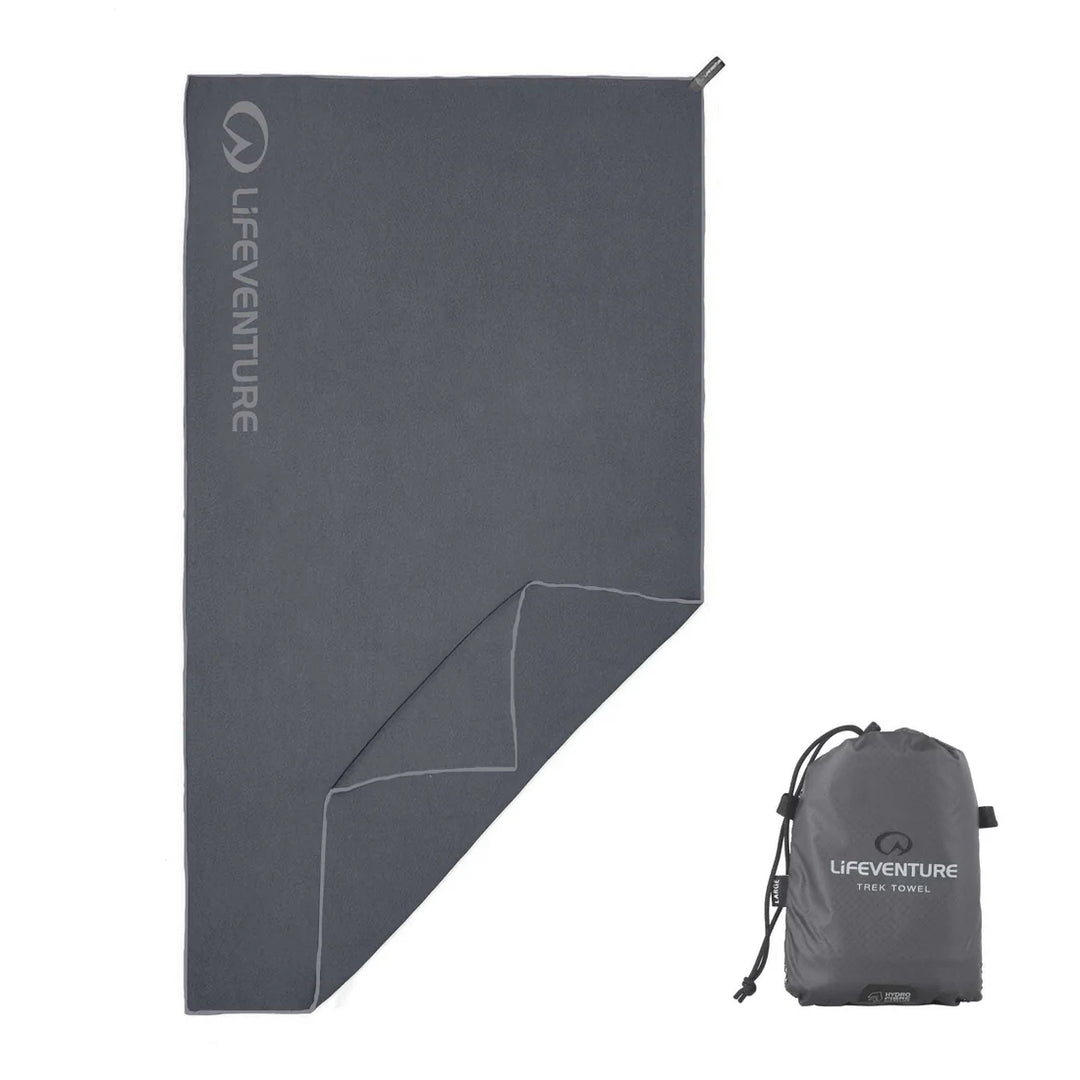 Life Venture HydroFibre Trek Towel, Grey