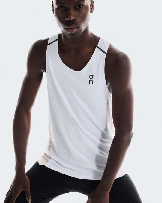 On Performance Tank Men White Silver