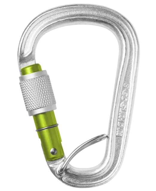 Edelrid HMS Bruce Steel Screw FG II Climbing Carabiner Silver