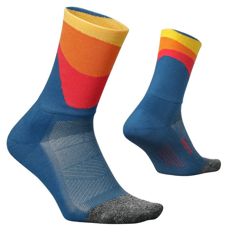 Feetures Elite Light Cushion Mini Crew Rhythmic Blue