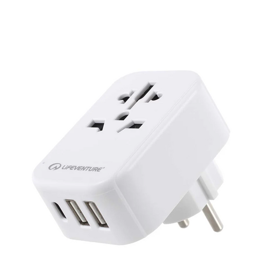 Life Venture European Travel Adaptor with USB + USB C