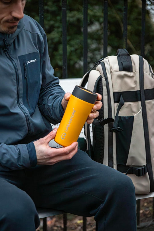 Life Venture One Touch Thermal Mug, Gold, 350ml