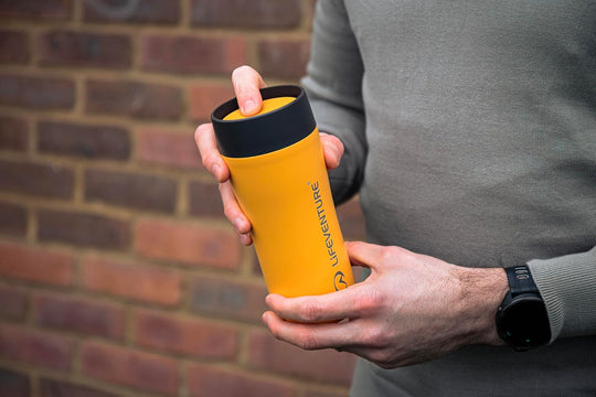 Life Venture One Touch Thermal Mug, Gold, 350ml