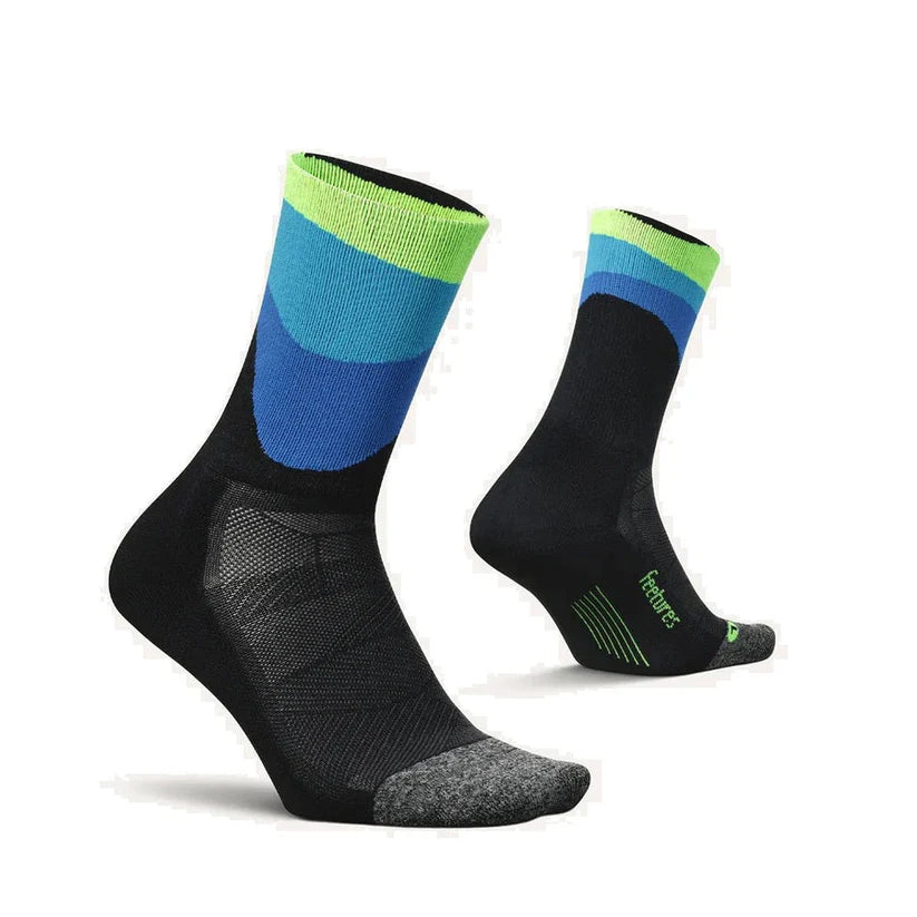 Feetures Elite Light Cushion Mini Crew Rhythmic Black