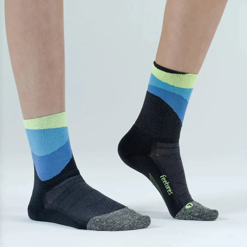 Feetures Elite Light Cushion Mini Crew Rhythmic Black