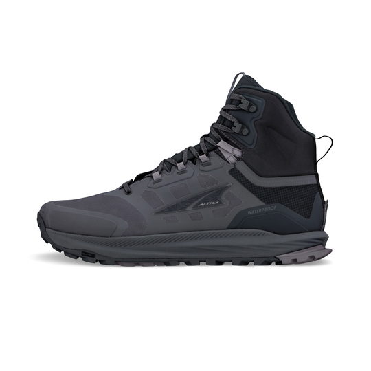 Altra Lone Peak 9 Mens Waterproof Mid Hiking Boot Black/Gray