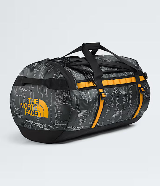 The North Face Base Camp Duffel—L Anthracite Grey Conrad Topos Print-Summit Gold