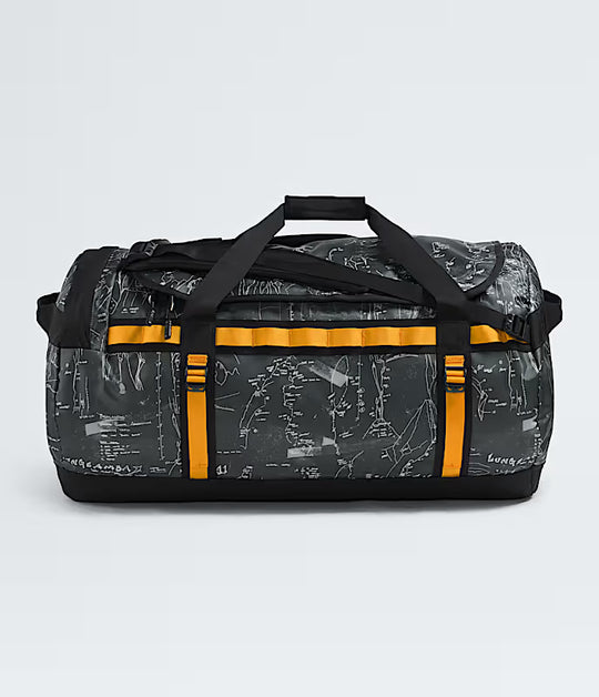 The North Face Base Camp Duffel—L Anthracite Grey Conrad Topos Print-Summit Gold