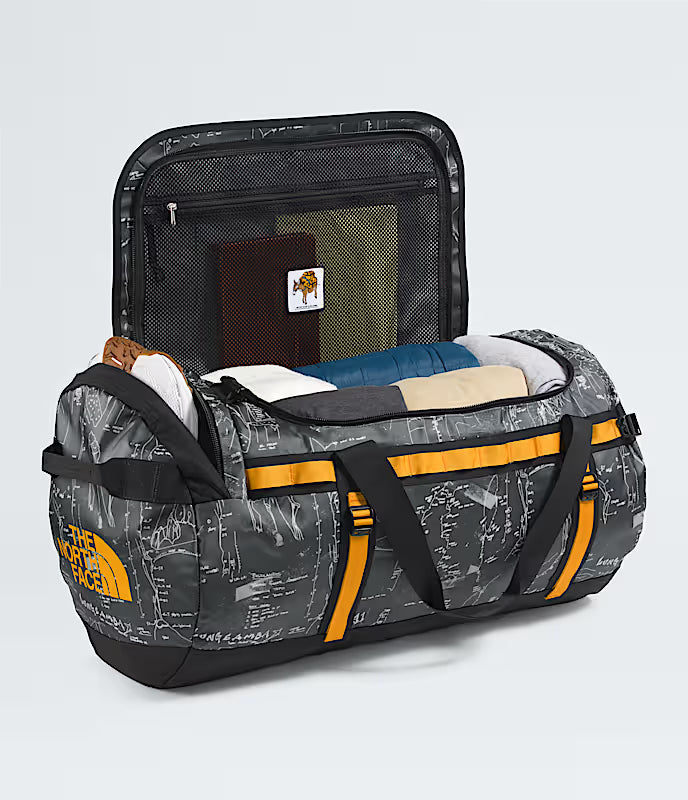 The North Face Base Camp Duffel—L Anthracite Grey Conrad Topos Print-Summit Gold