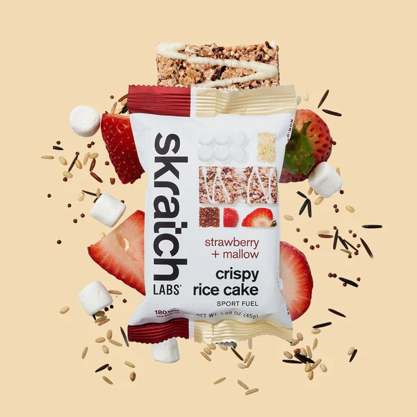 Skratch Rice Cake Skratch Crispy Rice Cake Sport Fuel, Strawberries & Mallow, 45g Bar ...