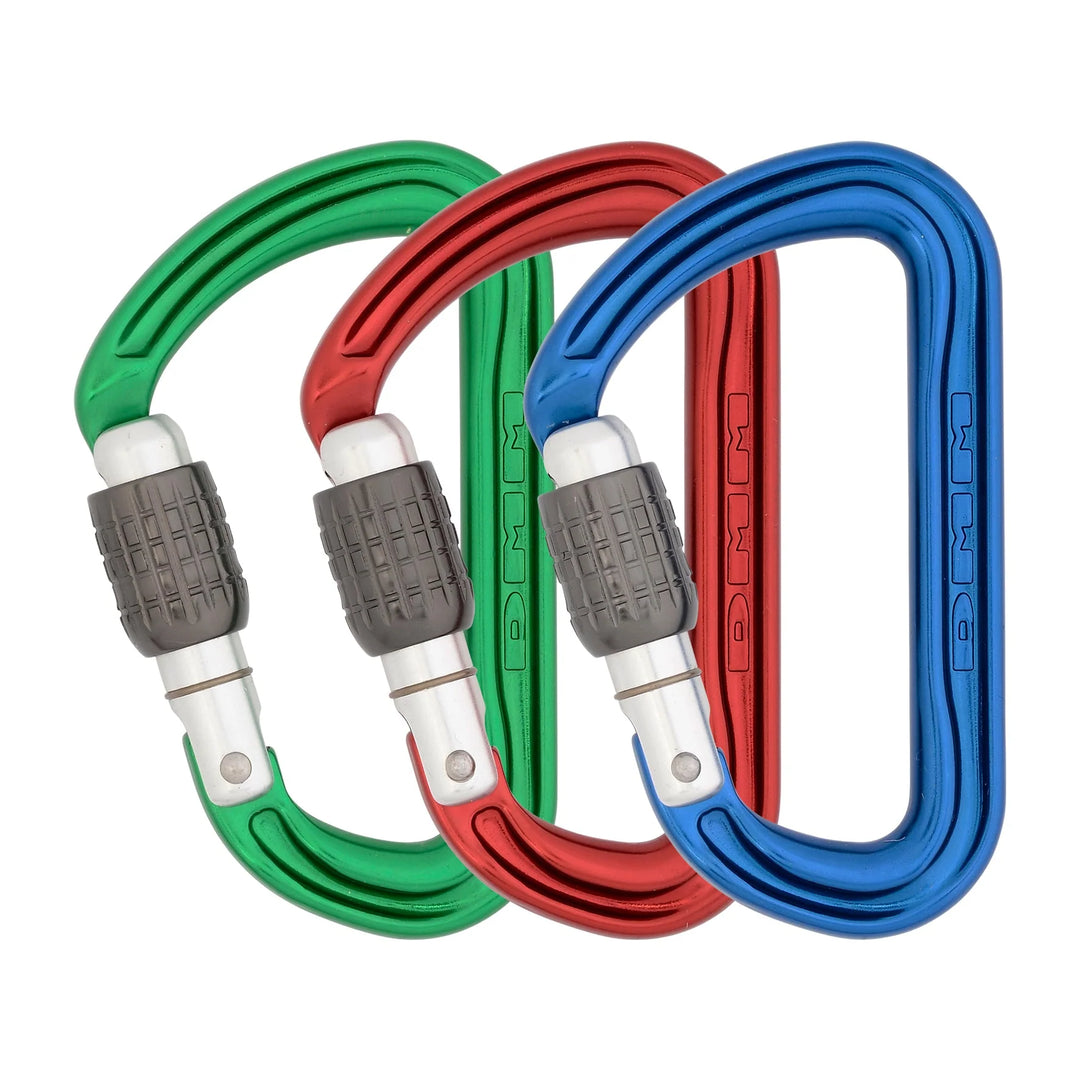 DMM Shadow Keylock Screwgate. Colour Pack Of 3 Blue, Red + Green