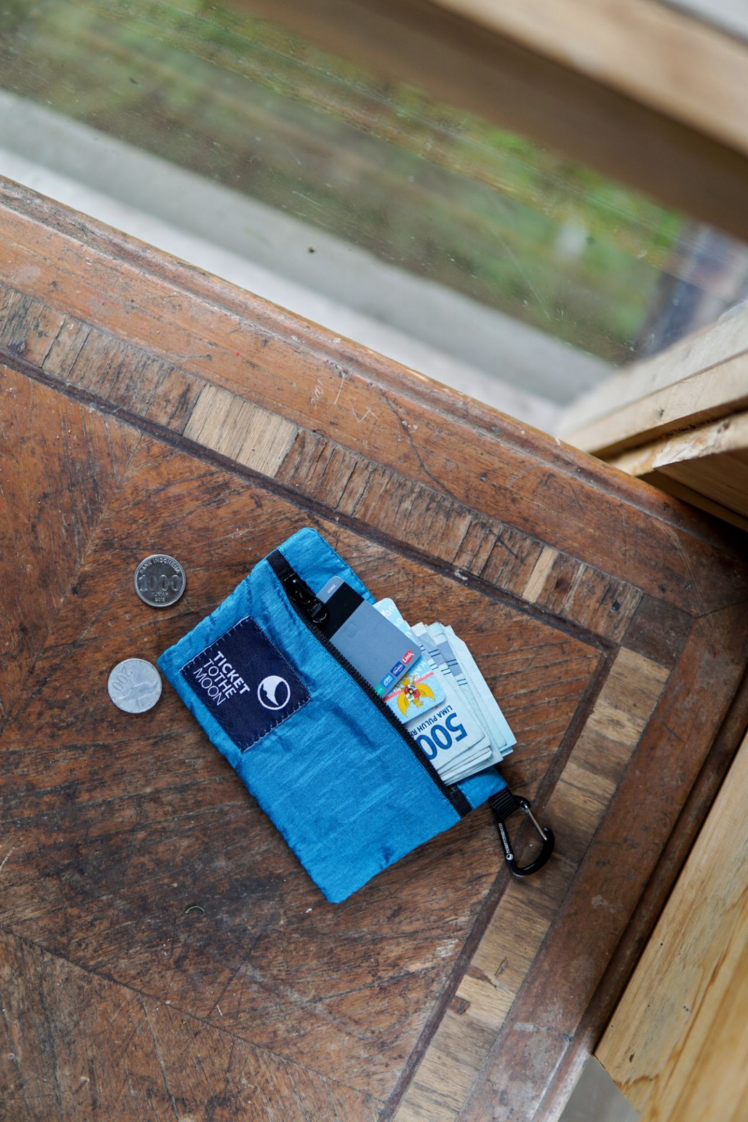 Ticket To The Moon Travel Wallet aqua